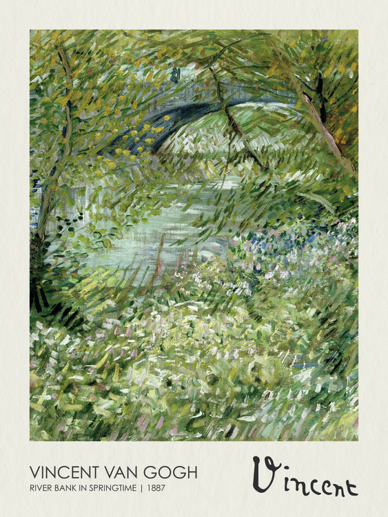 Poster River Bank in Springtime (1887)