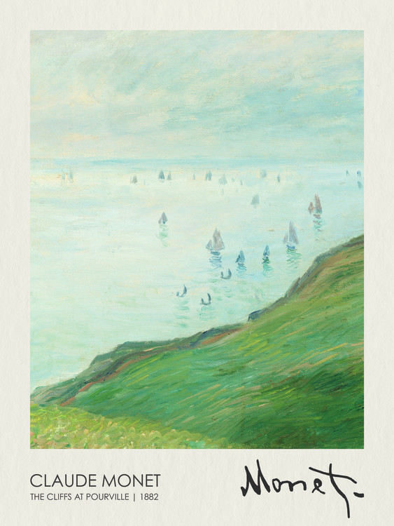 Poster The Cliffs at Pourville (1882)