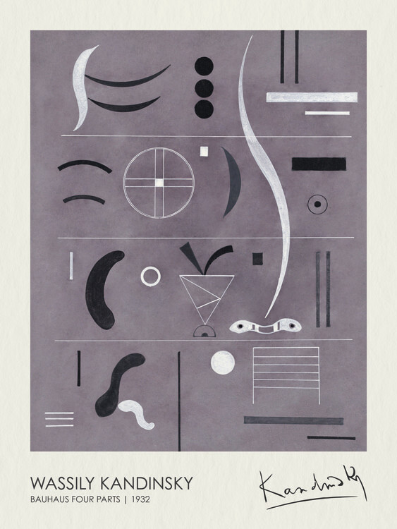 Levně Plakát, Obraz - Bauhaus Fourt Parts (1932), Wassily Kandinsky, 30 × 40 cm