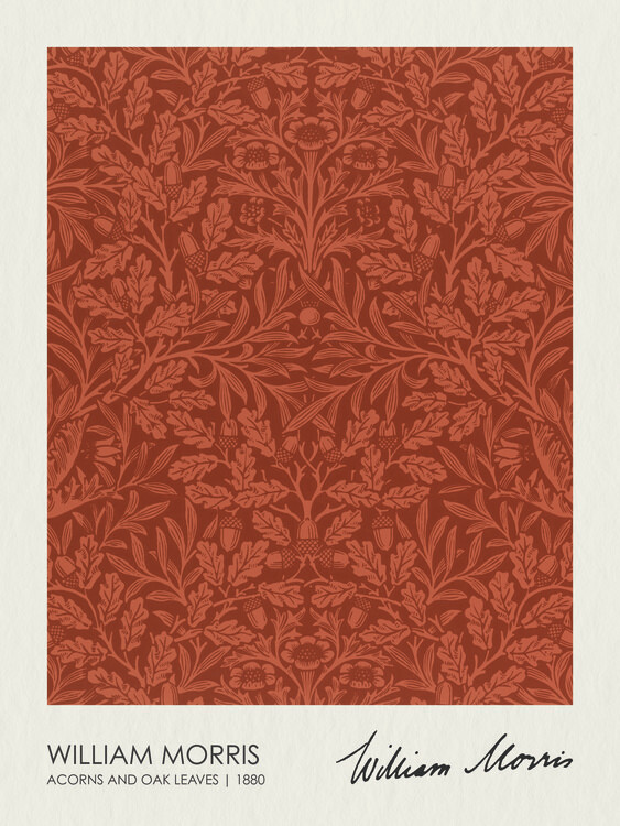 Levně Plakát, Obraz - Acorns and Oak Leaves (1880), William Morris, 30 × 40 cm