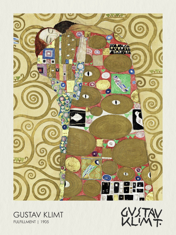 Levně Plakát, Obraz - Fulfillment (Lovers) 1905, Gustav Klimt, 30 × 40 cm