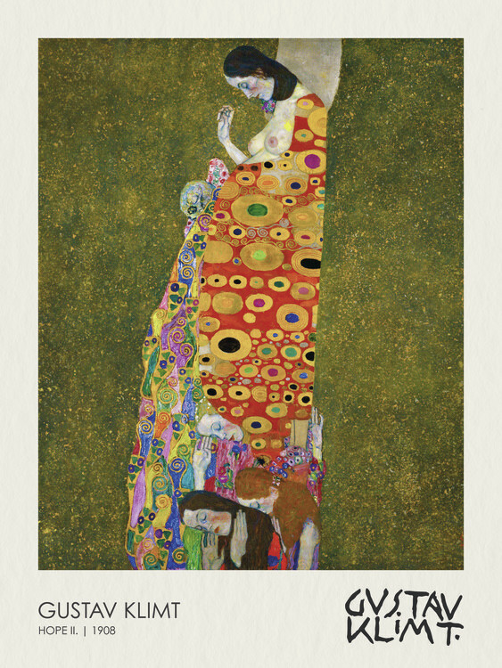 Levně Plakát, Obraz - Hope II. (1908), Gustav Klimt, 30 × 40 cm