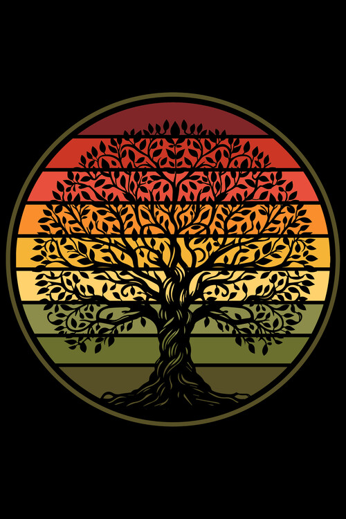 Poster Autumn tree of life