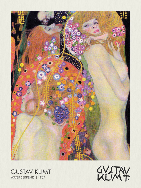 Levně Plakát, Obraz - Water Serpents II. (Girlfriends) 1907, Gustav Klimt, 30 × 40 cm