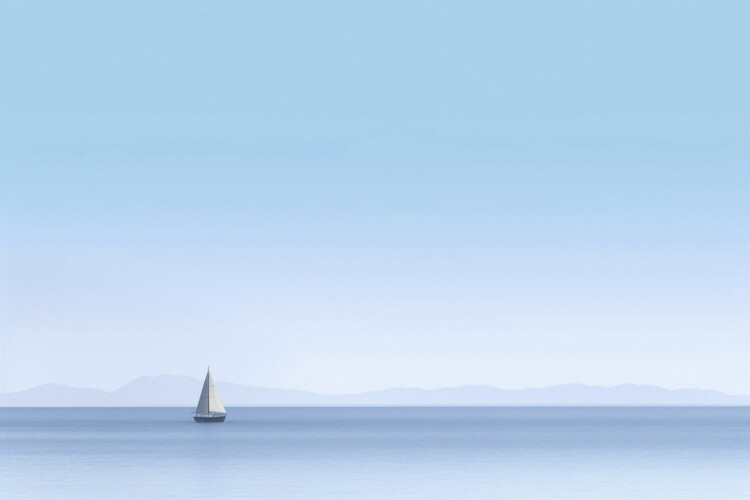 Poster Minimalist By the Sea in Blue