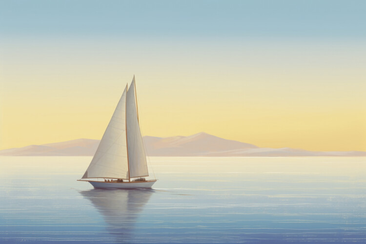 Poster Minimalist The sea at Sunset