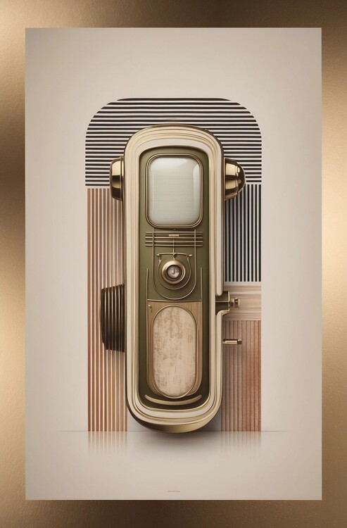Плакат Vintage Art Deco TV Print