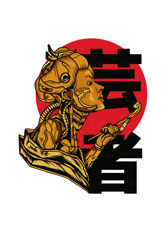 Αφίσα Golden Geisha Mecha Sunset