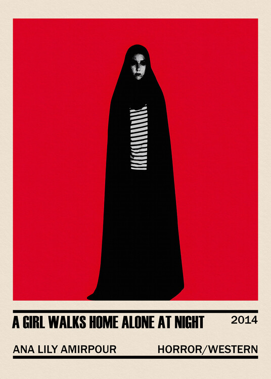 Poster A Girl Walks Home Alone at Night Movie Minimalist