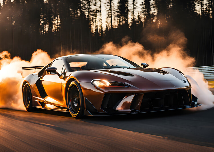 Poster sportcar on the street