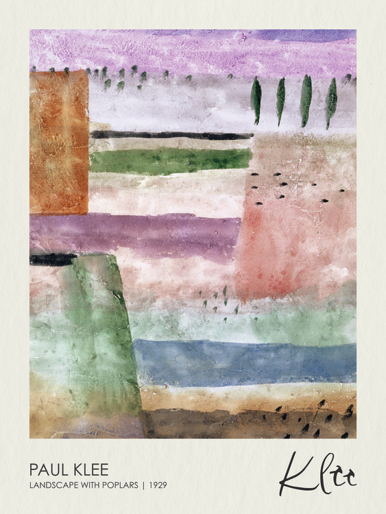 Levně Plakát, Obraz - Landscape with Poplars (1929), Paul Klee, 30 × 40 cm
