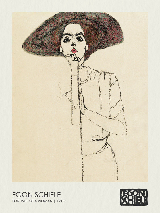Levně Plakát, Obraz - Portrait of a Woman (1910), Egon Schiele, 30 × 40 cm