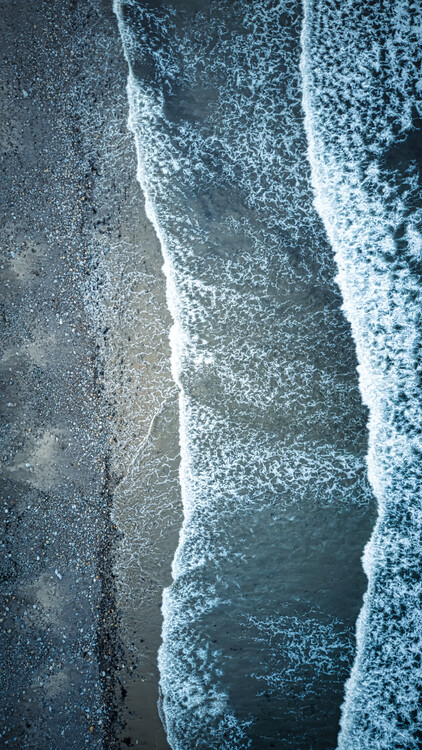 Poster Aerial view of the sea waves
