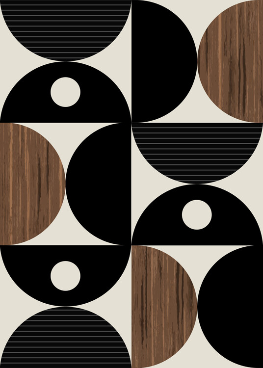 Poster Geometric Abstract Semi-Circles