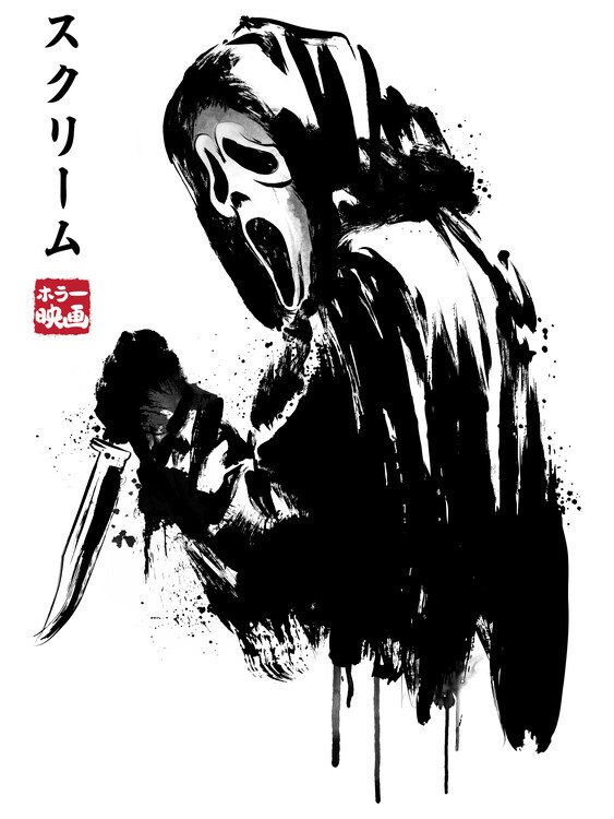 Juliste Woodsboro killer sumi e