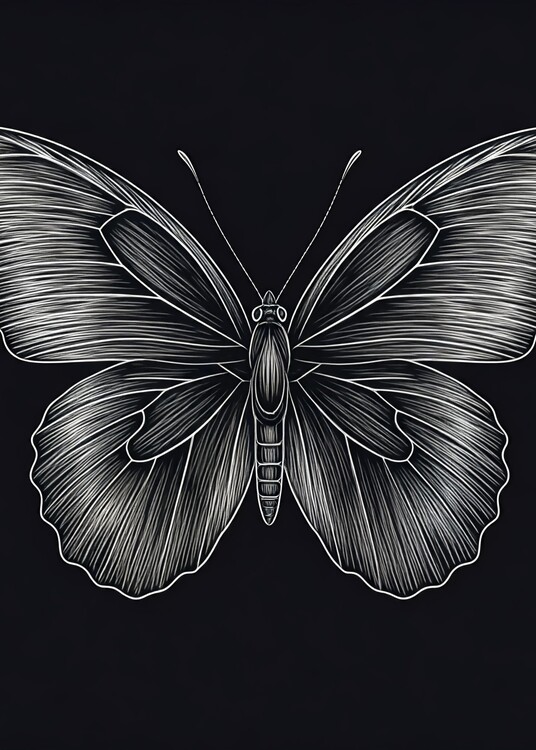 Poster stunning Butterfly sketch