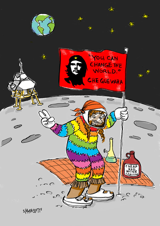 Poster Hippie on the Moon