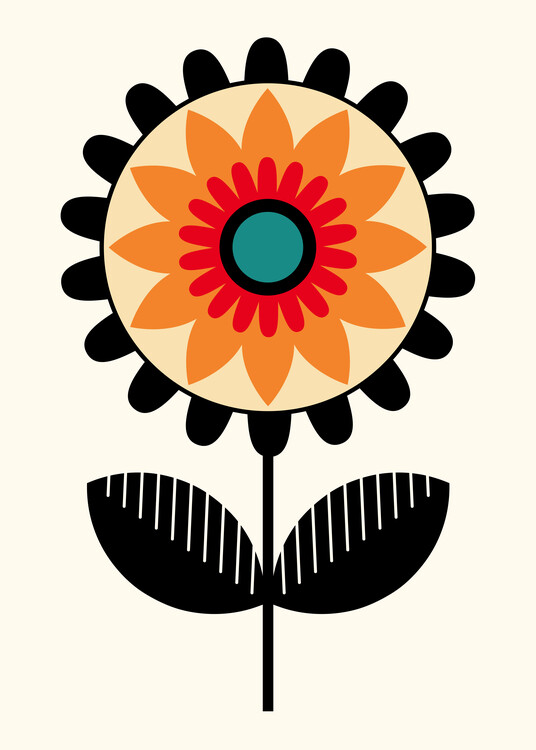 Плакат Retro Modern Floral Art