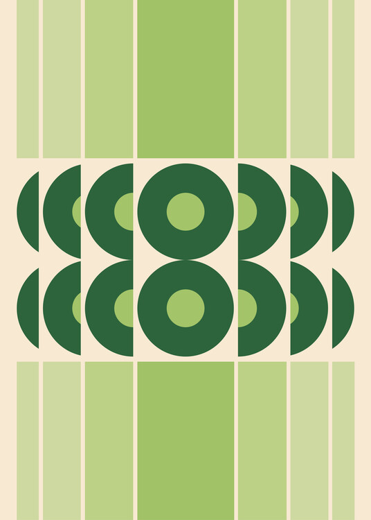 Плакат Green Mid-Century Abstract Art