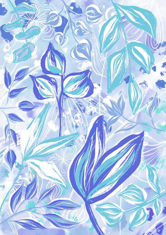 Poster Blue Nature Plants