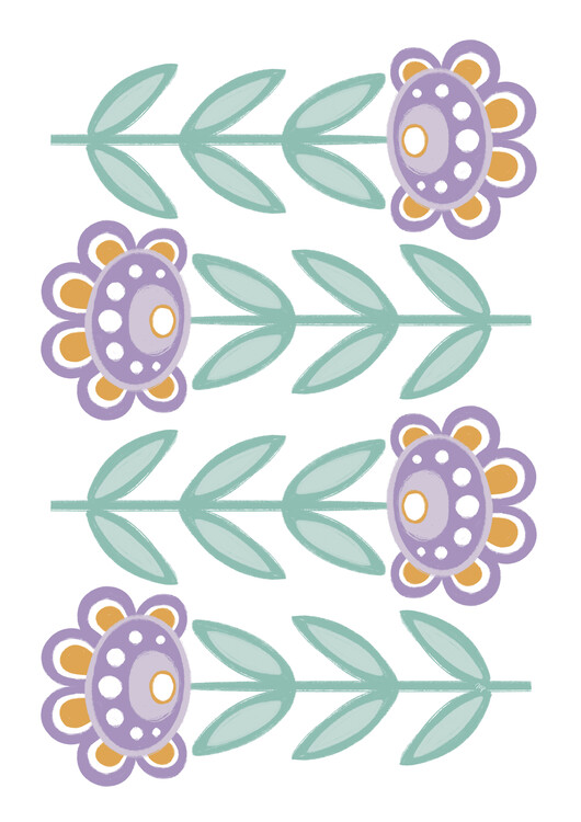 Poster Cute purple flowers