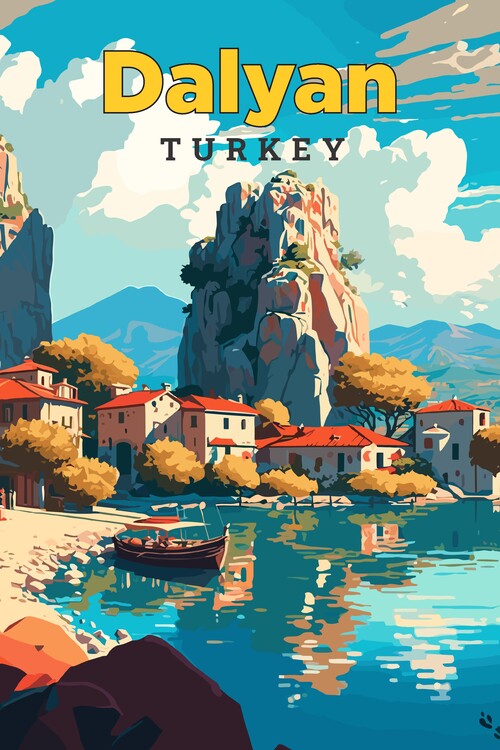 Plakát Dalyan Turkey Art Travel Poster