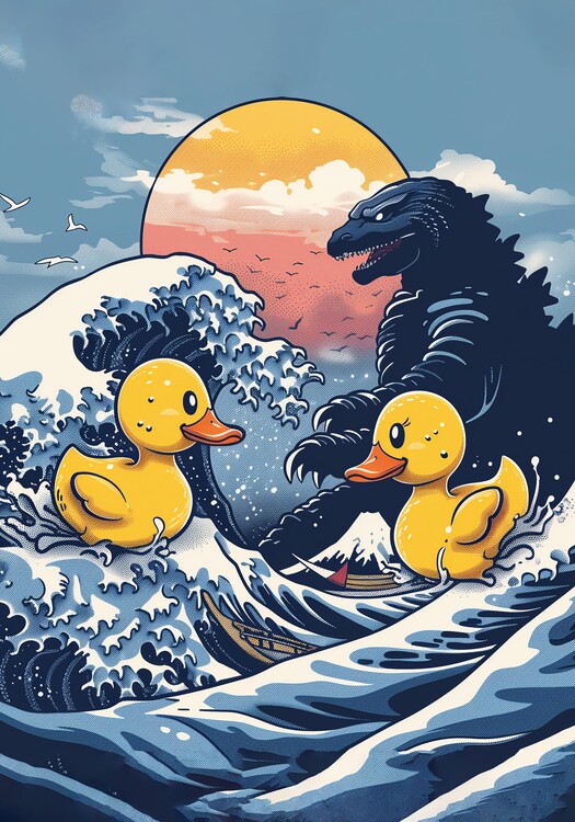 Poster Ducks and monster