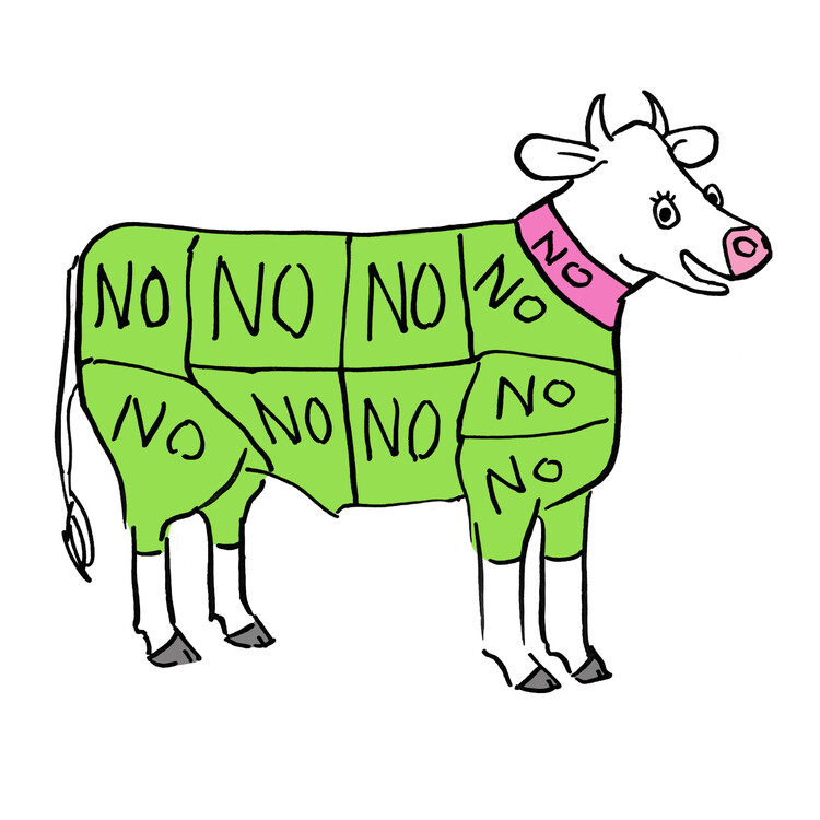 Poster Cow Says No