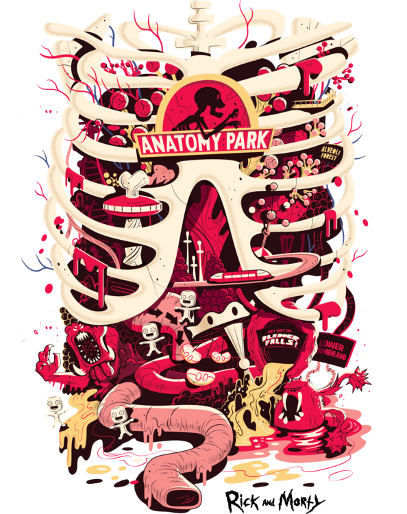 T-shirt Rick and Morty - Anatomy Park