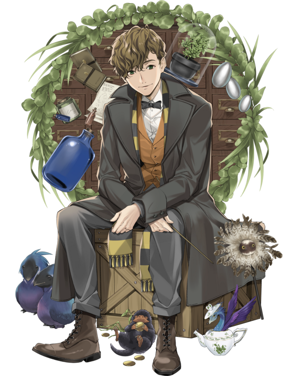 T-shirt Fantastic Beasts - Newt sitting on create