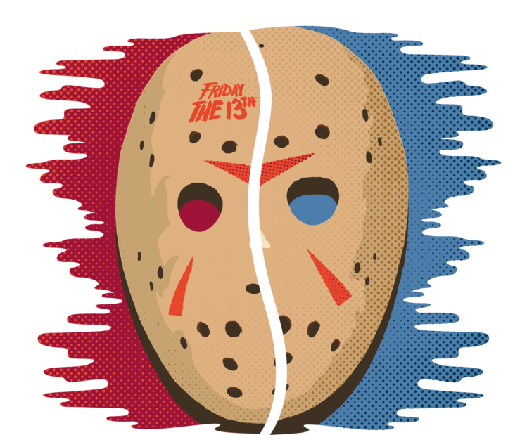 T-shirt Friday the 13th - Jason's Mask Split
