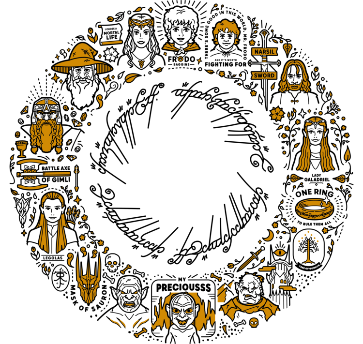 T-shirt Lord of the Rings - In a Ring