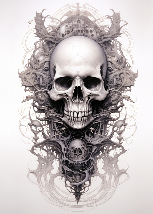 Plakat skulls sketch