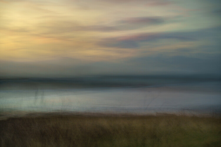 Плакат Abstract coastal sunset scene