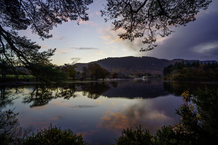 Poster Morning sunrise over Derwentwater, Lake district