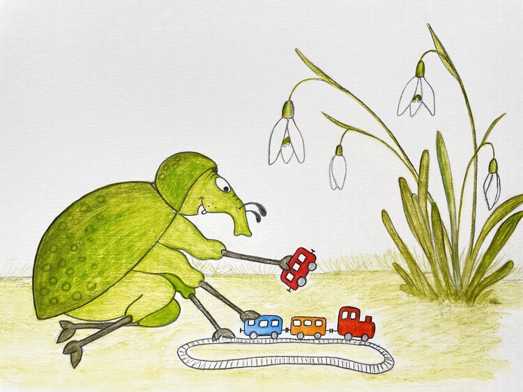 Плакат Ferda playing with trains
