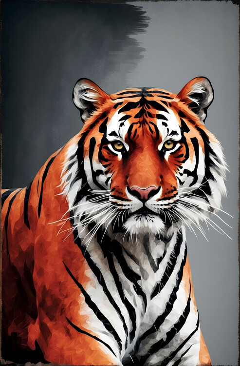 Poster Vintage Illustration of a Tiger