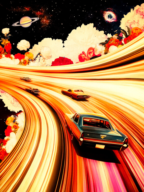 Poster Flower Space Race