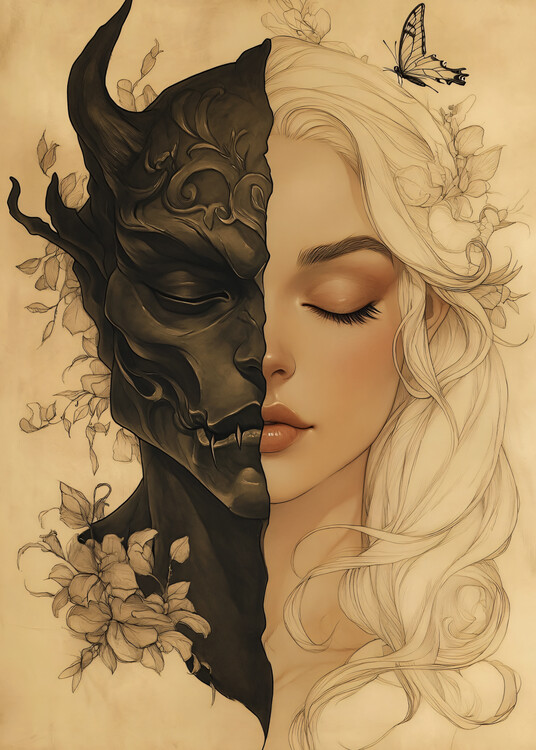 Canvas Print two fancy face