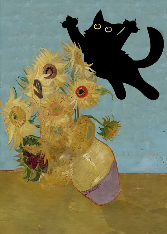 Obraz na płótnie Cat with fish bow