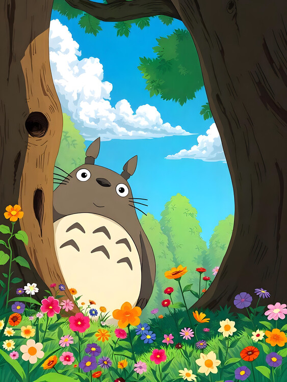 Plakat Happy Face Behind The Tree