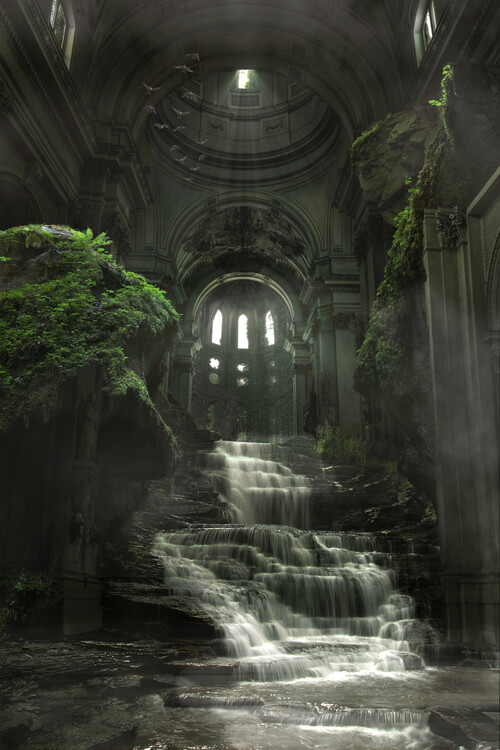 Canvas Print Green Church