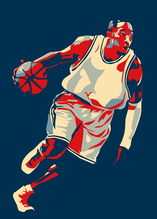 Tableau sur toile Basketball Player In Action