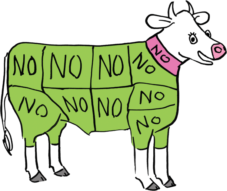 T-shirt Cow Says No