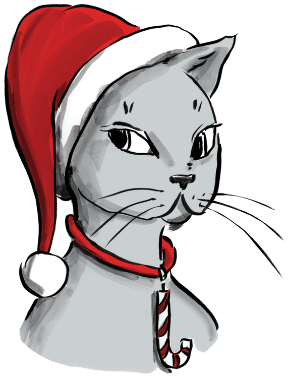 T-shirt Santa Cat