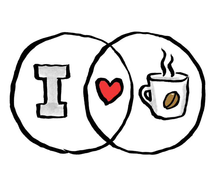 T-shirt I-Heart-Coffee Venn Diagram