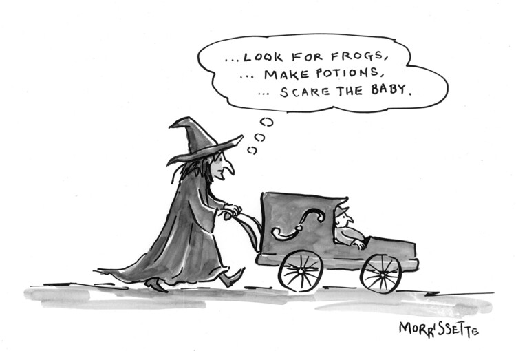 Плакат Witch Scares Baby
