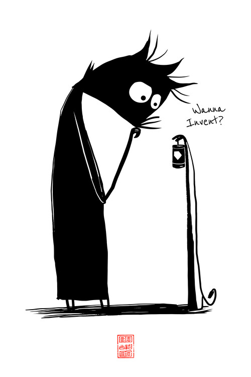 Poster The Devil and the Cat - Wanna Invent? - Being a Nerd