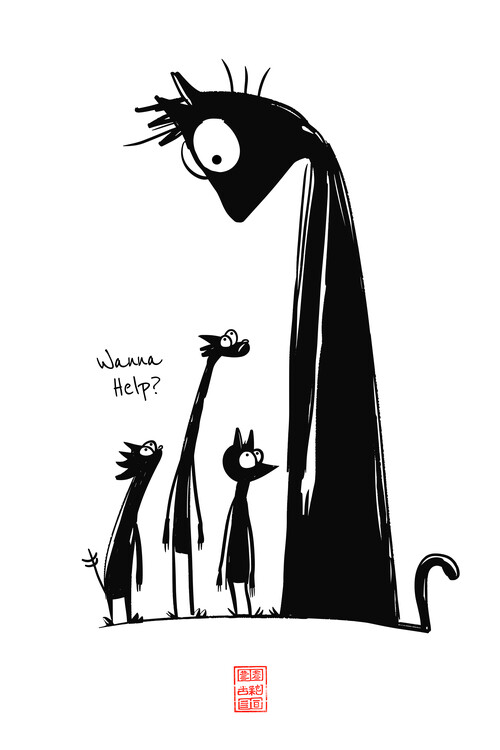 Poster The Devil and the Cat - Wanna Help? - Being a Social Worker