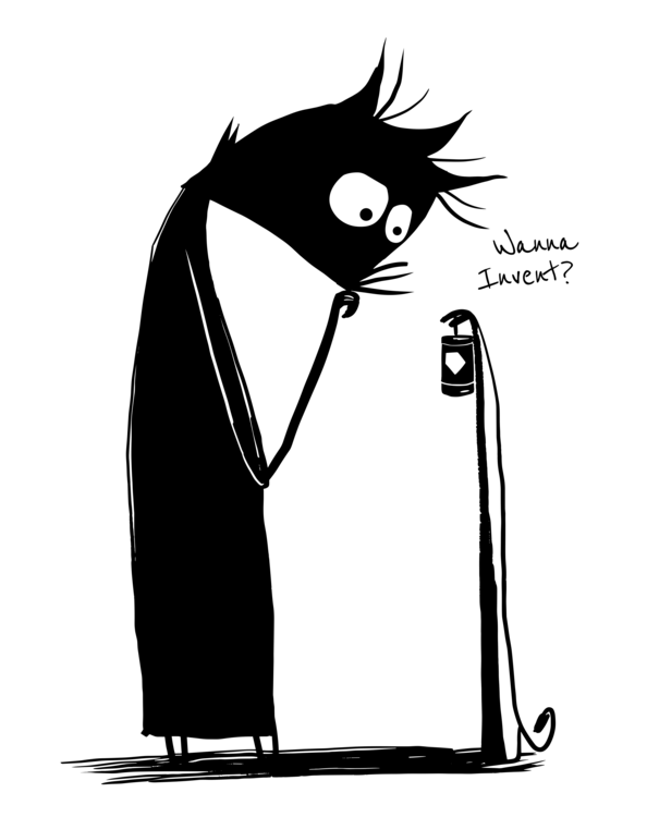 T-shirt The Devil and the Cat - Wanna Invent? - Being a Nerd